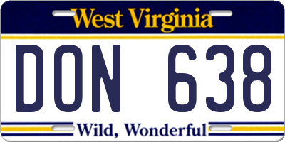 WV license plate DON638