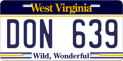 WV license plate DON639
