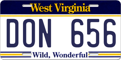 WV license plate DON656