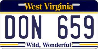WV license plate DON659