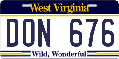 WV license plate DON676