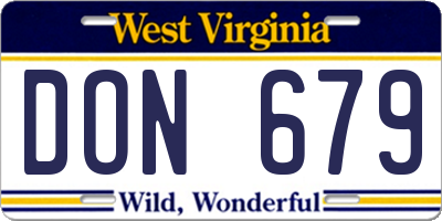 WV license plate DON679