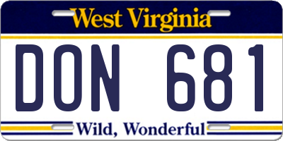 WV license plate DON681