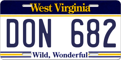 WV license plate DON682