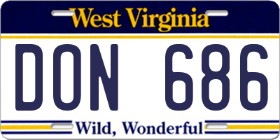 WV license plate DON686