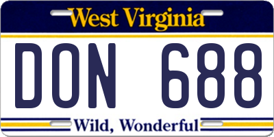 WV license plate DON688
