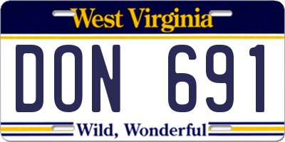 WV license plate DON691