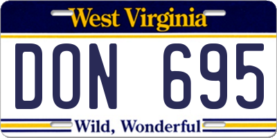 WV license plate DON695