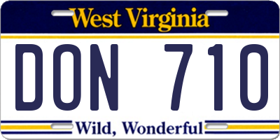 WV license plate DON710