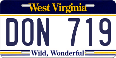 WV license plate DON719