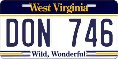 WV license plate DON746