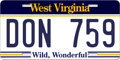 WV license plate DON759
