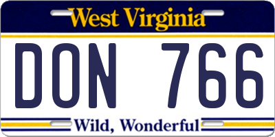 WV license plate DON766