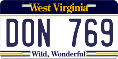 WV license plate DON769