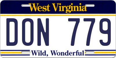 WV license plate DON779