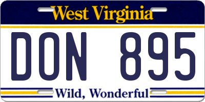WV license plate DON895