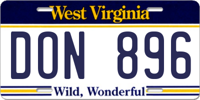 WV license plate DON896