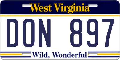 WV license plate DON897