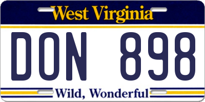 WV license plate DON898