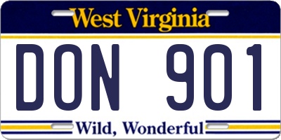 WV license plate DON901