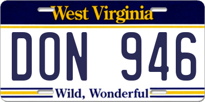 WV license plate DON946