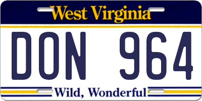 WV license plate DON964