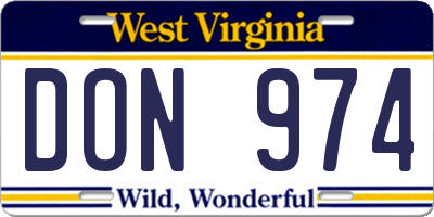 WV license plate DON974