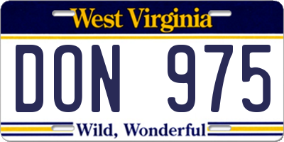 WV license plate DON975