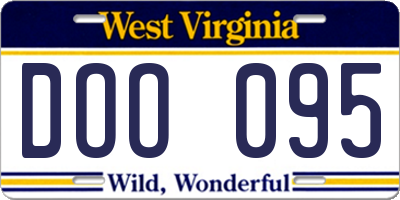 WV license plate DOO095