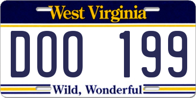 WV license plate DOO199