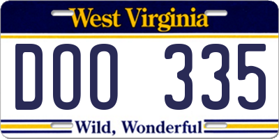 WV license plate DOO335