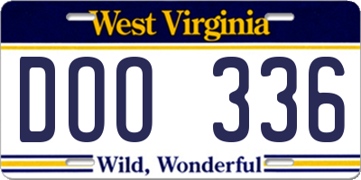 WV license plate DOO336