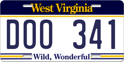 WV license plate DOO341