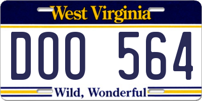 WV license plate DOO564