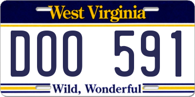 WV license plate DOO591