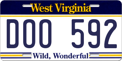 WV license plate DOO592