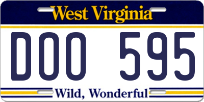 WV license plate DOO595