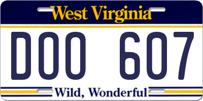 WV license plate DOO607
