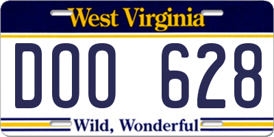 WV license plate DOO628