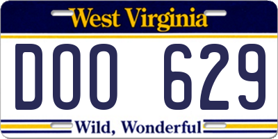 WV license plate DOO629