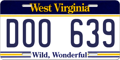 WV license plate DOO639