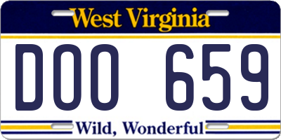 WV license plate DOO659