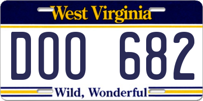 WV license plate DOO682
