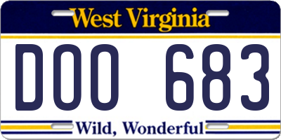 WV license plate DOO683