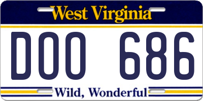 WV license plate DOO686