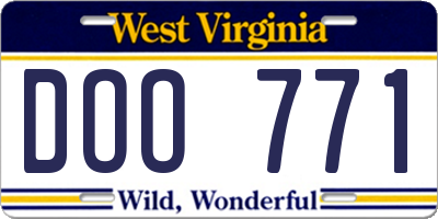 WV license plate DOO771