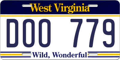 WV license plate DOO779