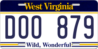 WV license plate DOO879