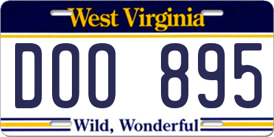 WV license plate DOO895