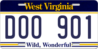 WV license plate DOO901